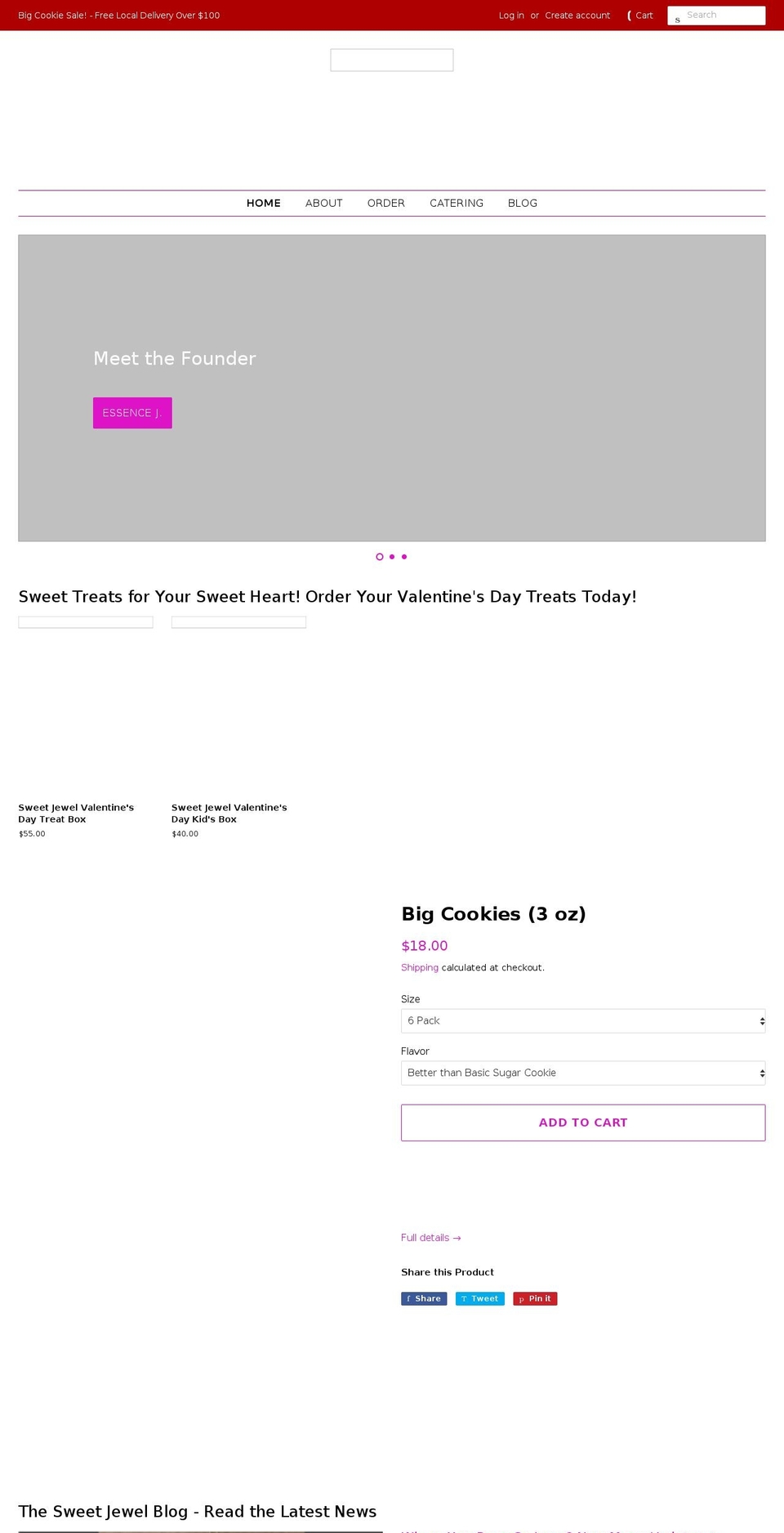 sweetjewelbakedgoods.com shopify website screenshot