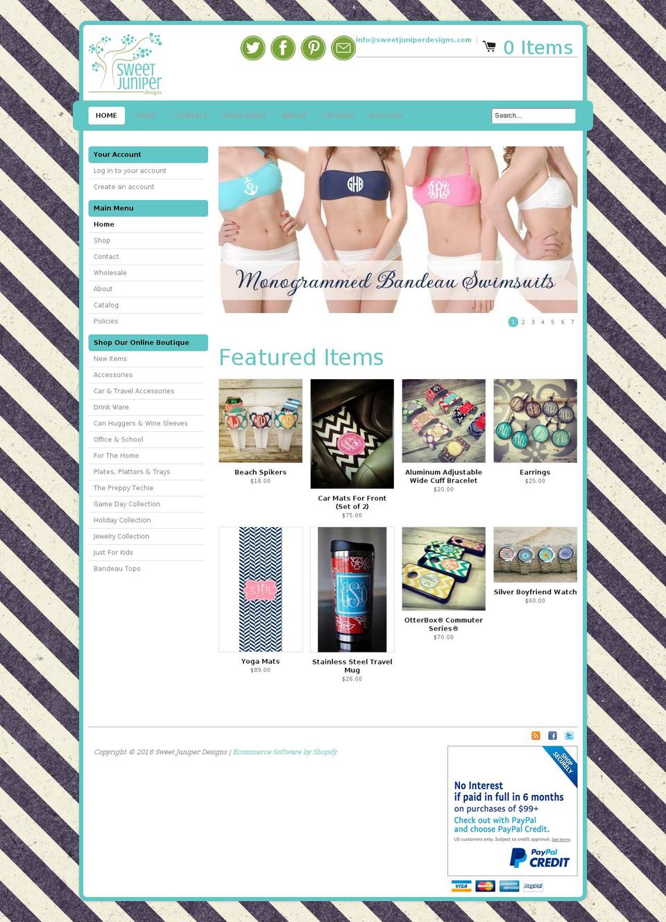 sweetjuniperdesign.com — Shopify storefront screenshot