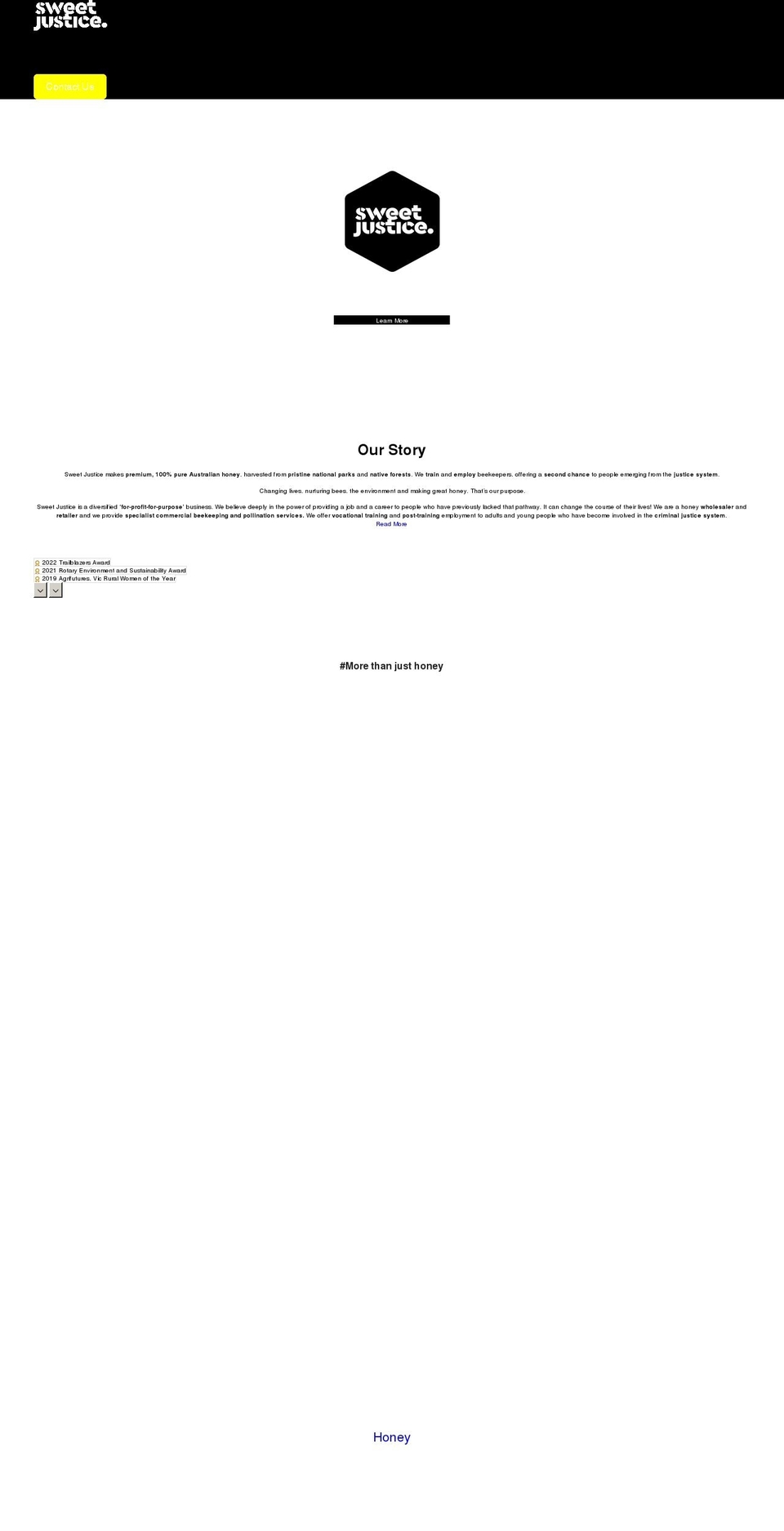 sweetjustice.com.au shopify website screenshot