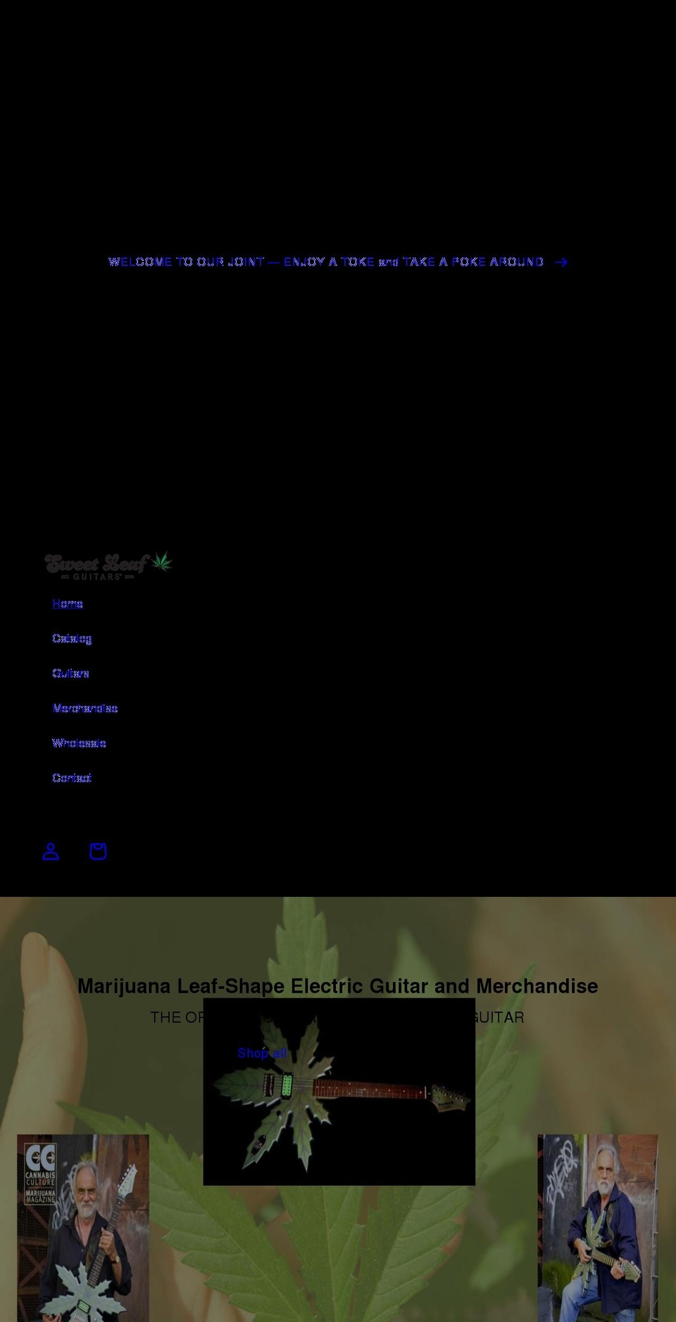 sweetleafguitars.com shopify website screenshot