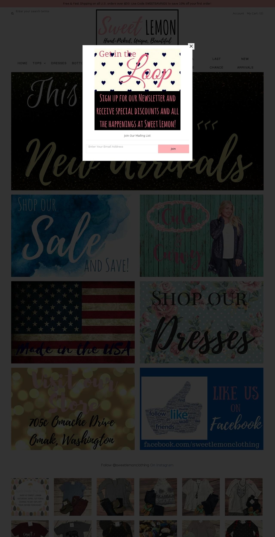 sweetlemonclothing.com shopify website screenshot