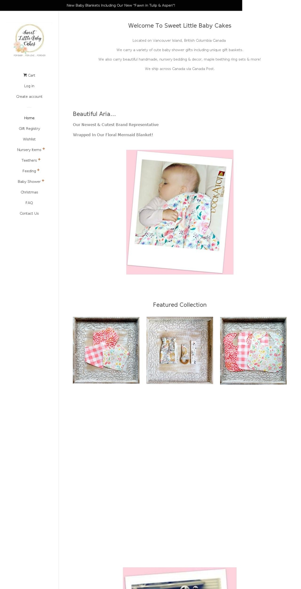 sweetlittlebabycakes.com — Shopify storefront screenshot