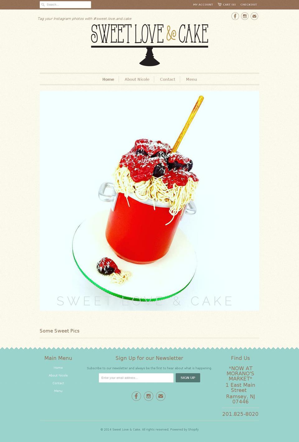 sweetloveandcake.com — Shopify storefront screenshot