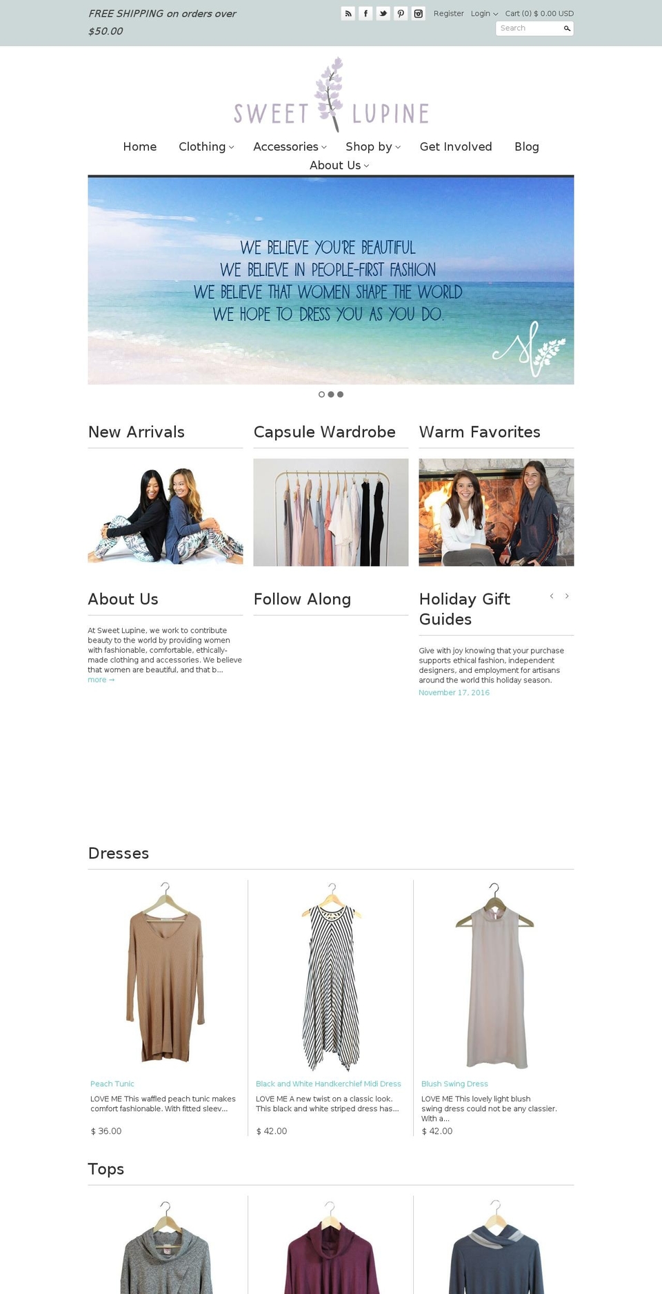 sweetlupine.com shopify website screenshot