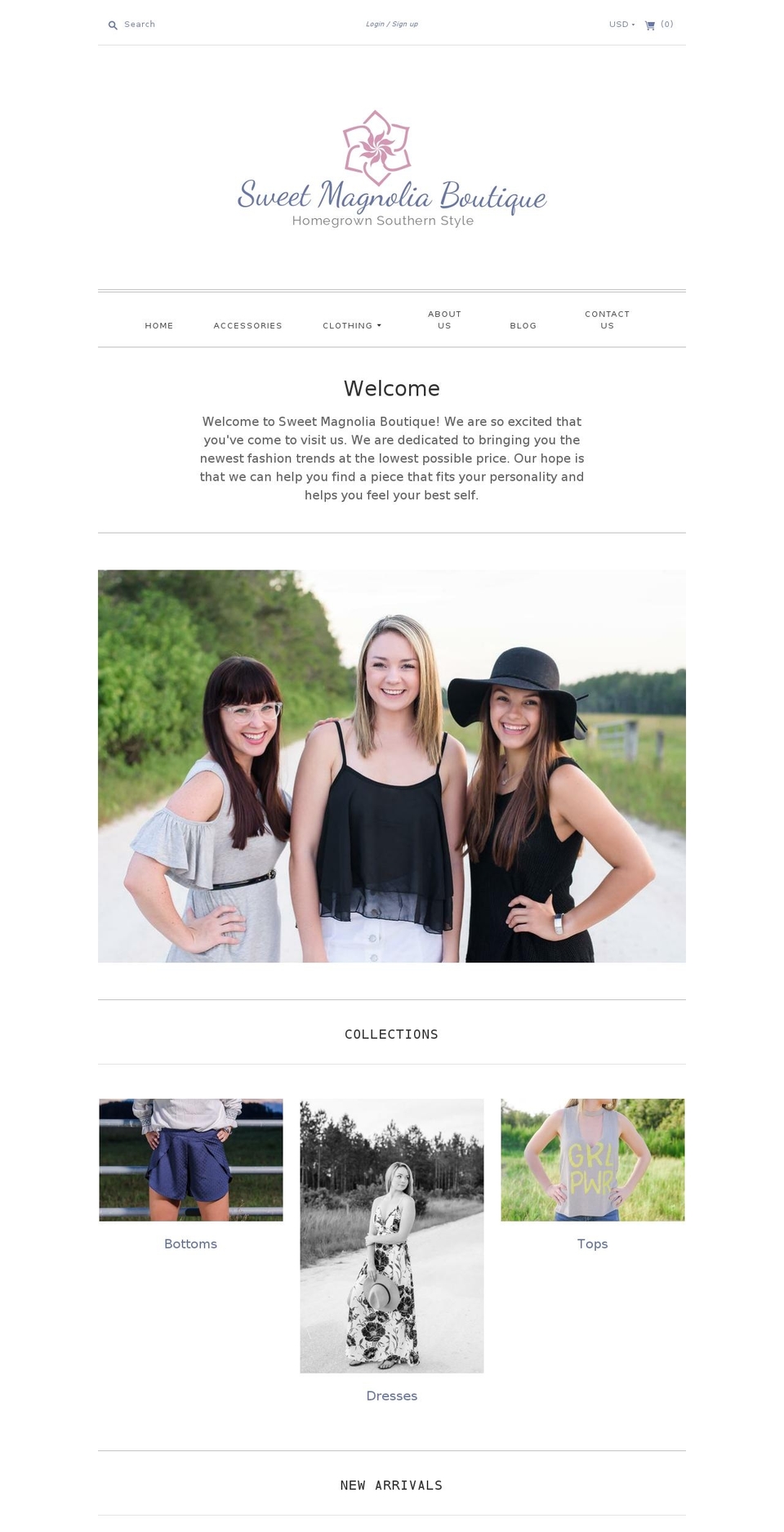 sweetmagnoliaboutiques.com — Shopify storefront screenshot