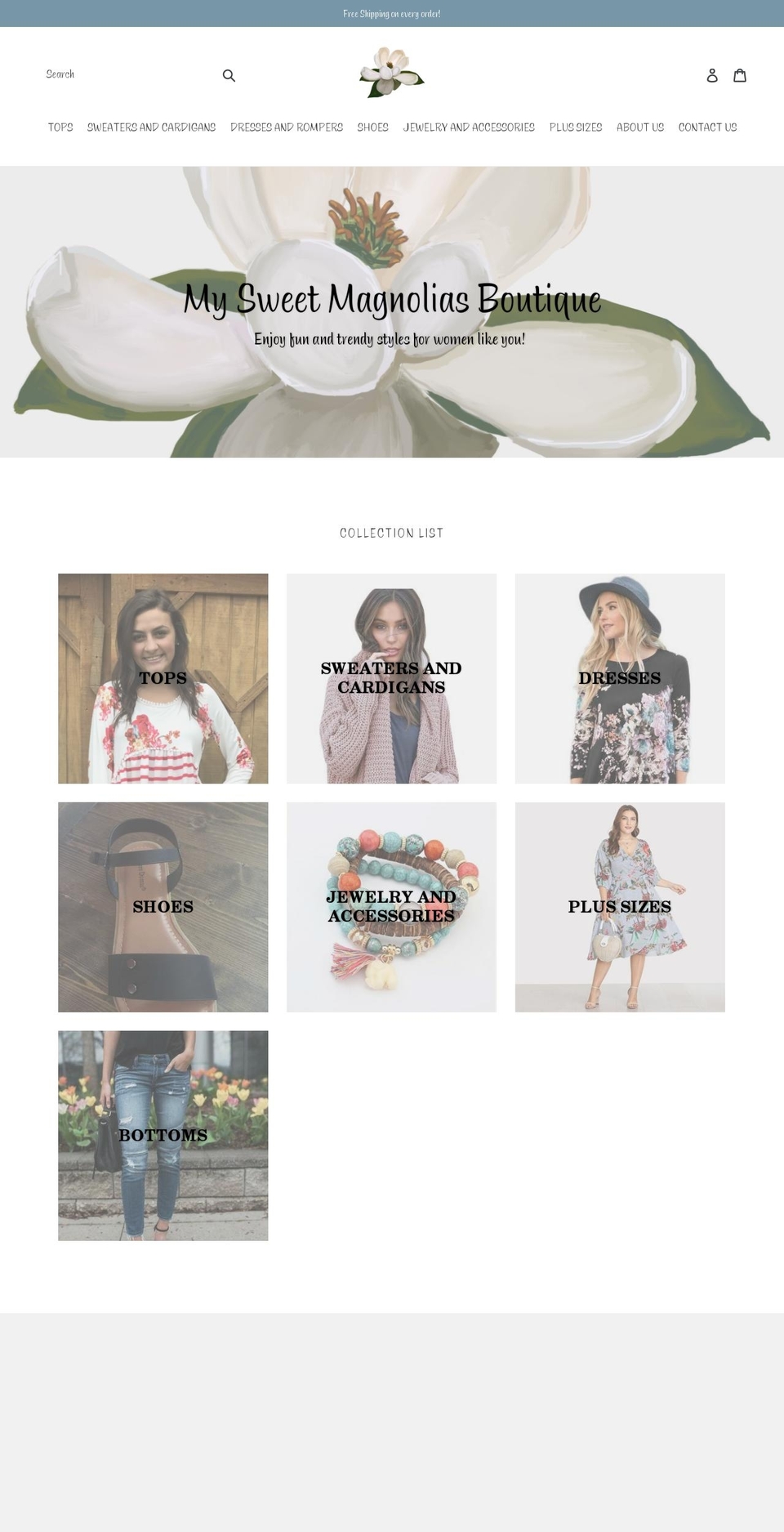 sweetmagnoliasboutique.com — Shopify storefront screenshot