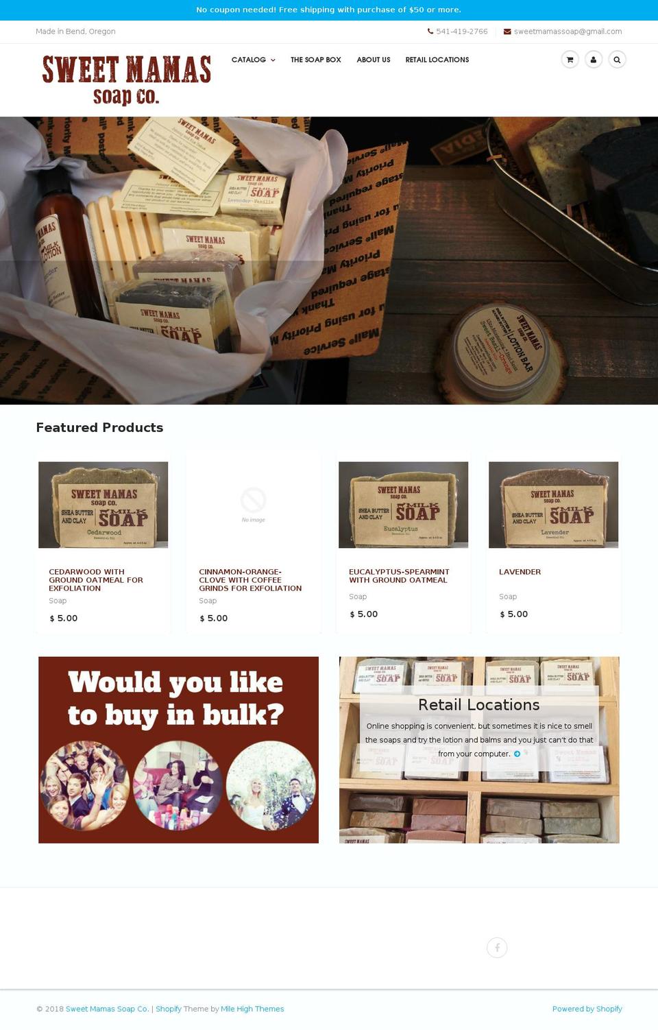 sweetmamassoaps.com shopify website screenshot