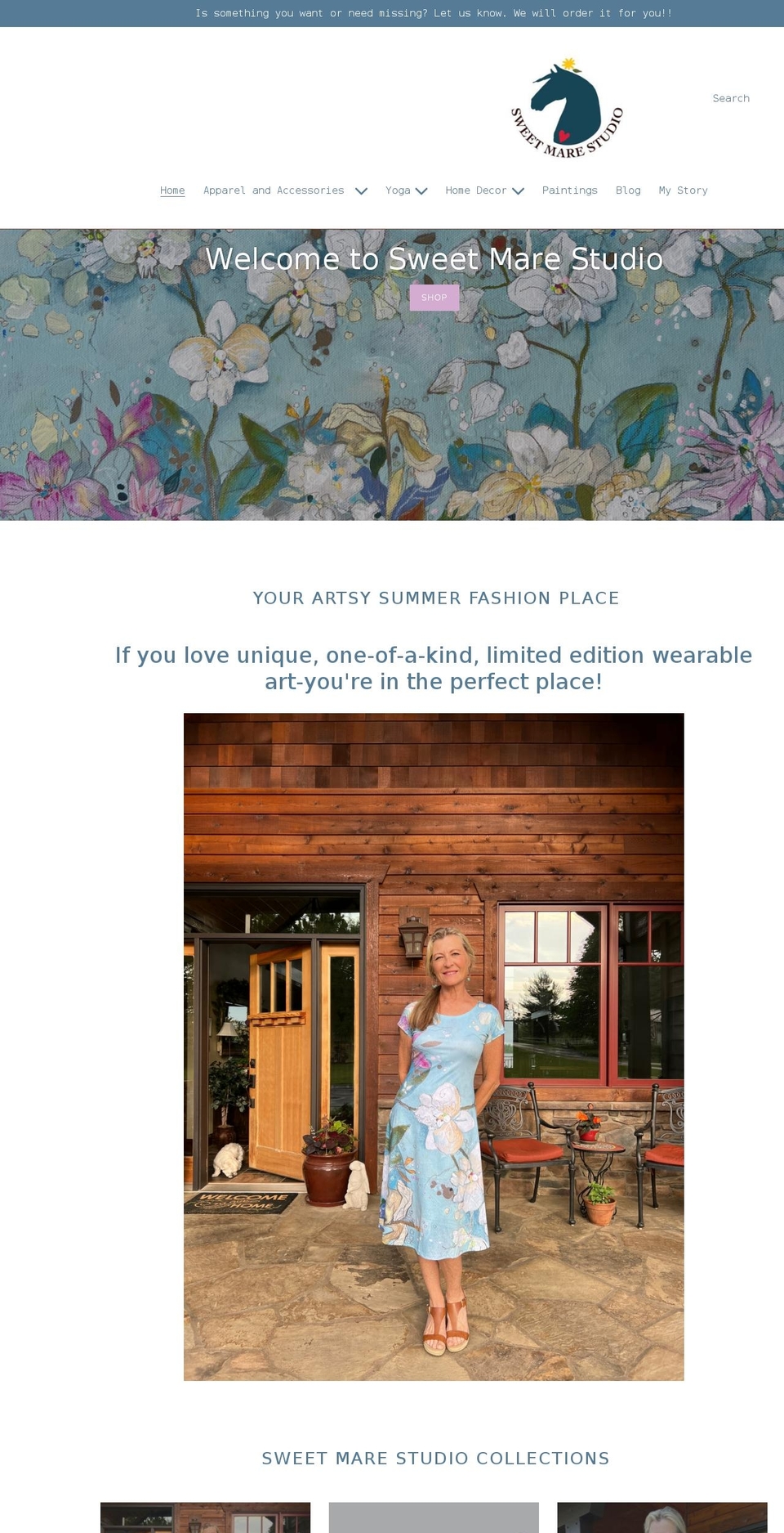 sweetmarestudio.com shopify website screenshot