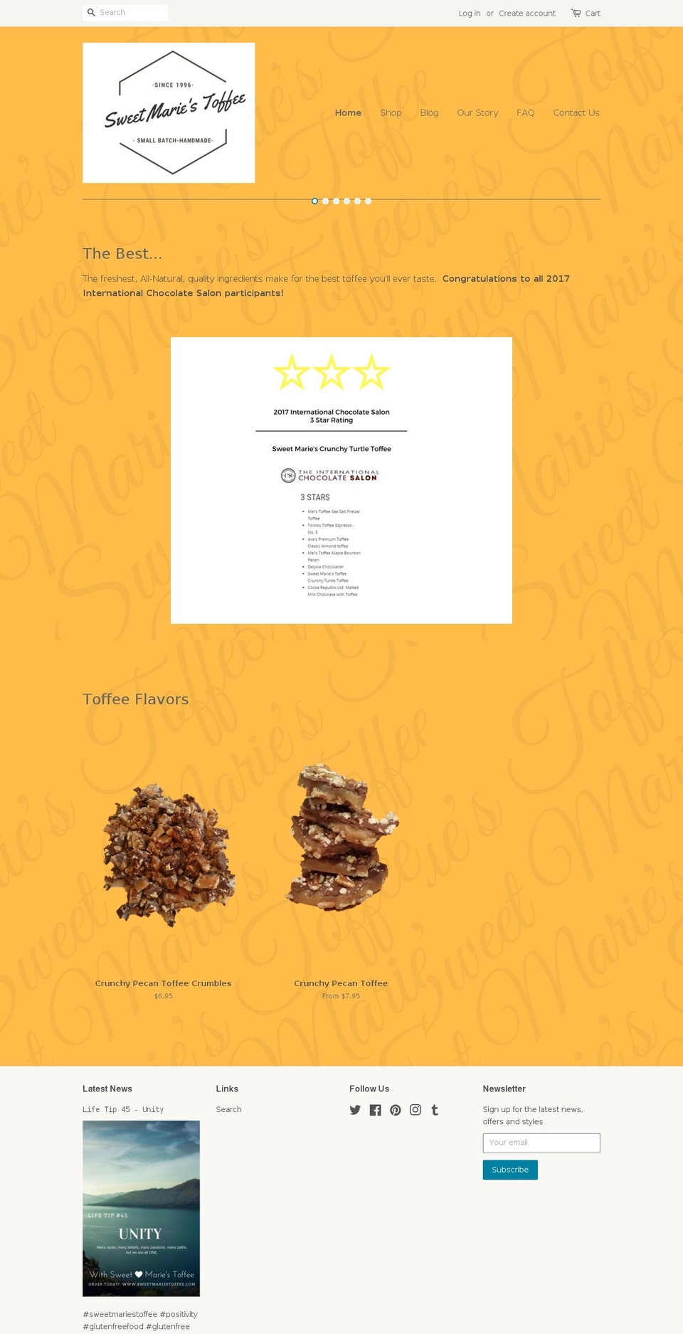 sweetmariestoffee.com — Shopify storefront screenshot