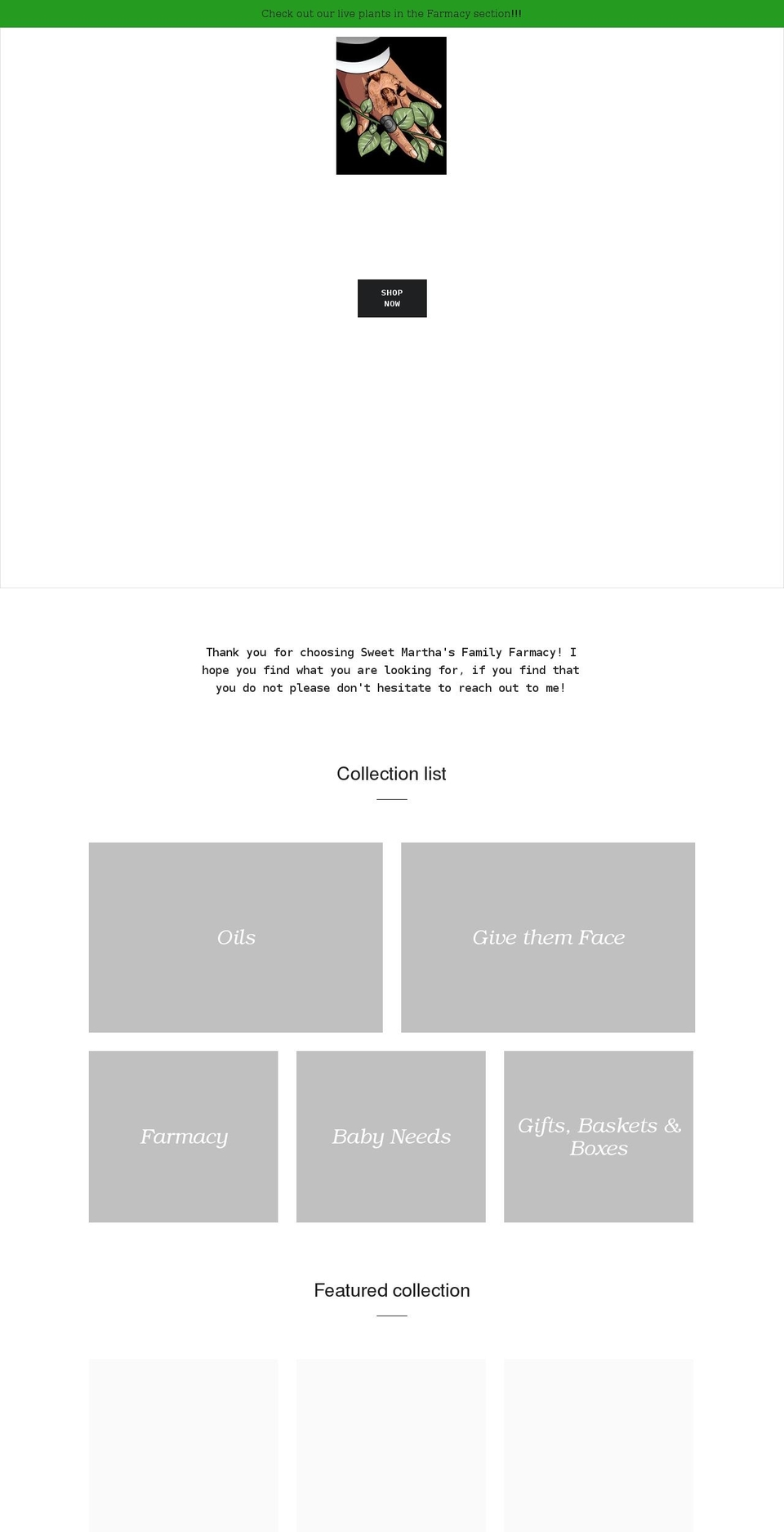 sweetmarthasholistic.com shopify website screenshot