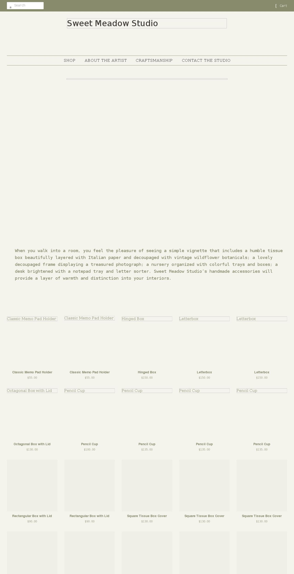 sweetmeadowstudio.com shopify website screenshot