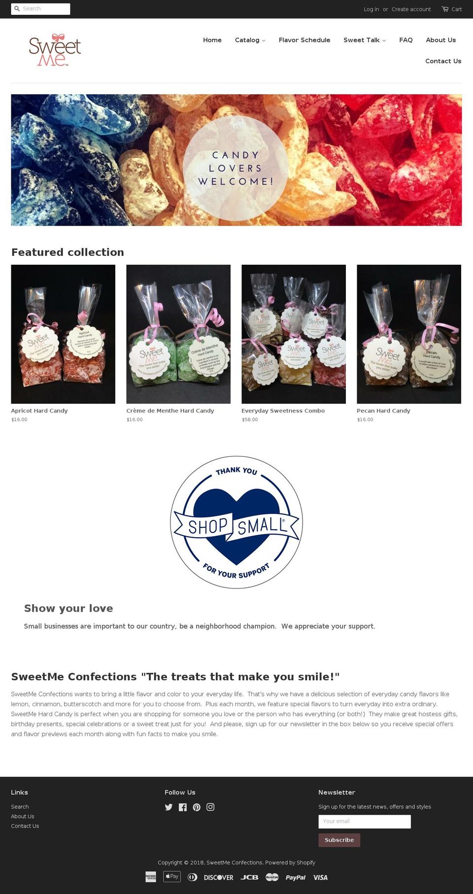 sweetmeconfections.com — Shopify storefront screenshot