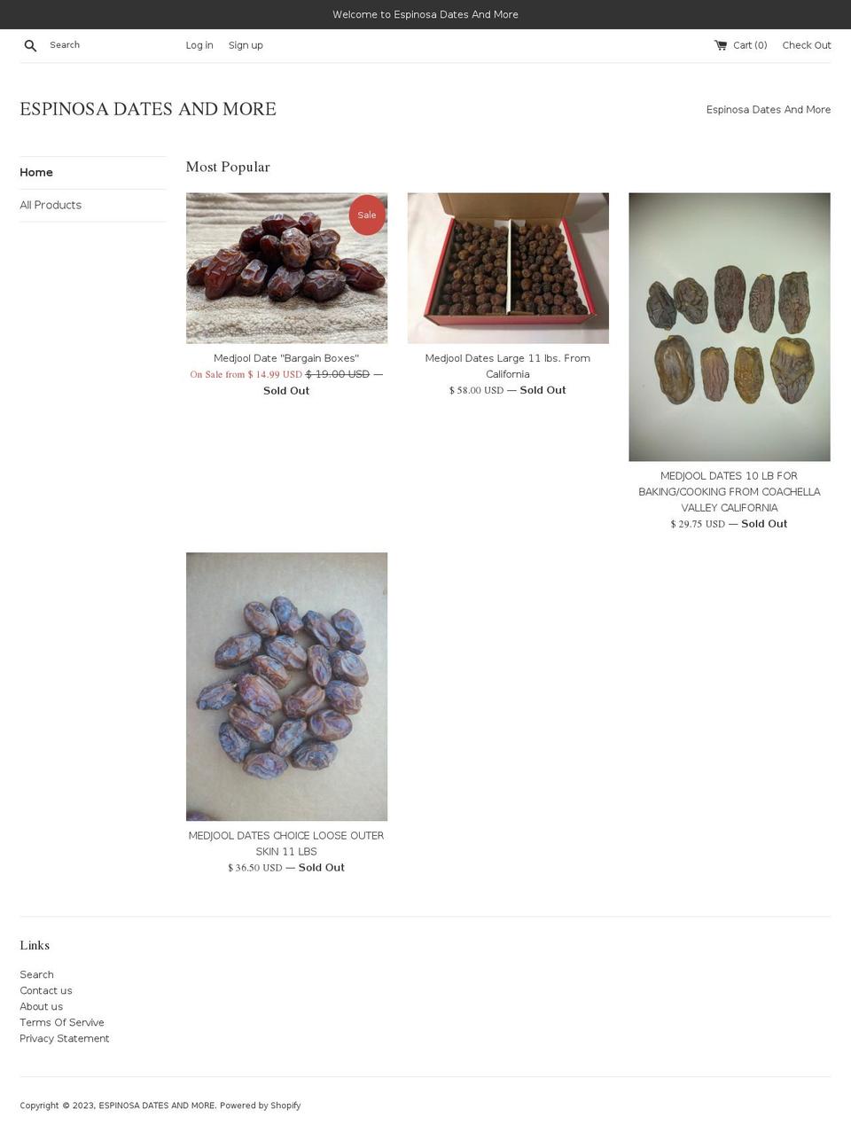 sweetmedjooldates.com — Shopify storefront screenshot