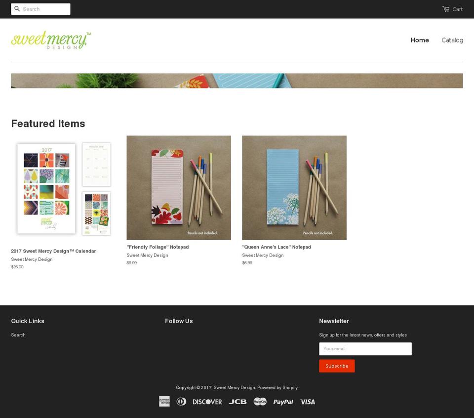 sweetmercydesign.com shopify website screenshot