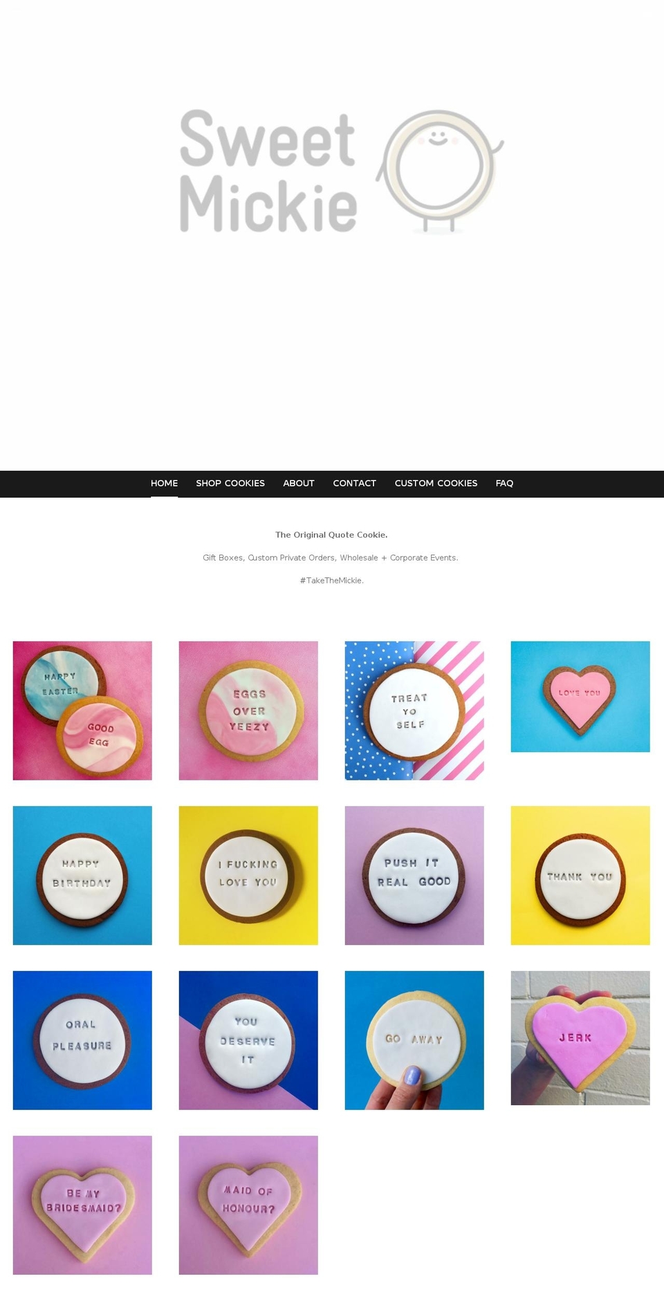 Zapiet Shopify theme site example sweetmickie.com