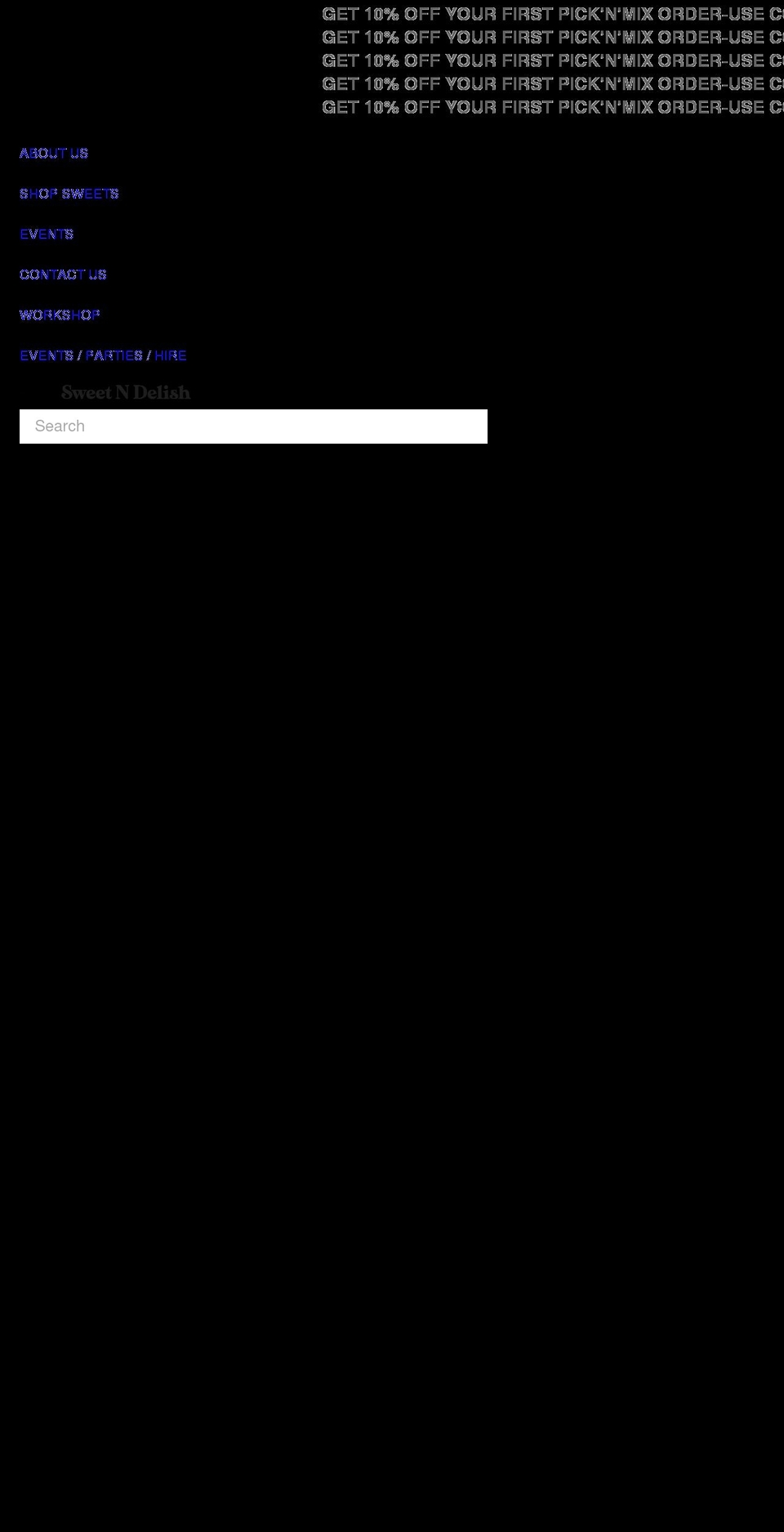 sweetndelish.com shopify website screenshot