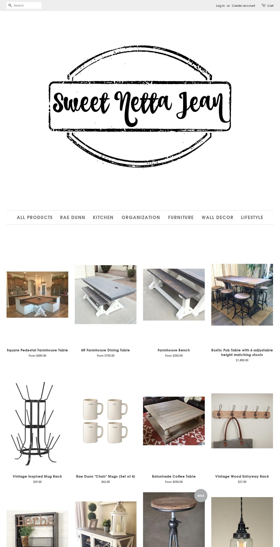 sweetnettajean.com shopify website screenshot
