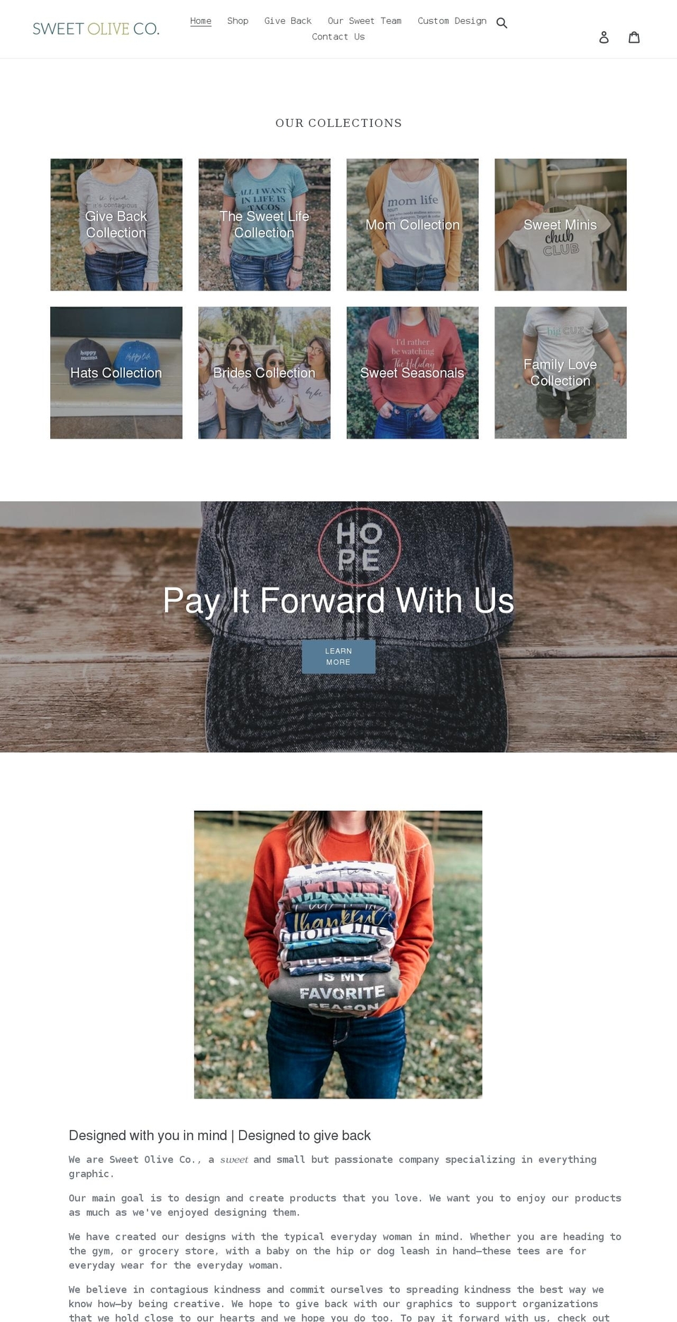 sweetolivecotees.com shopify website screenshot