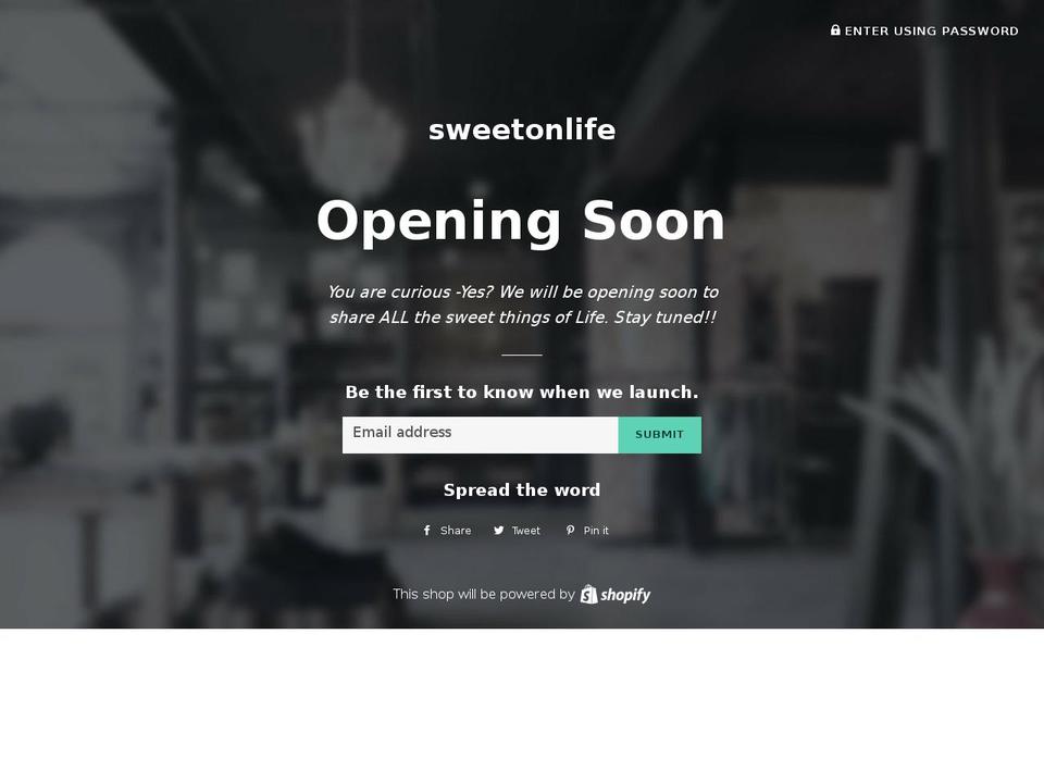 sweetonlife.com — Shopify storefront screenshot