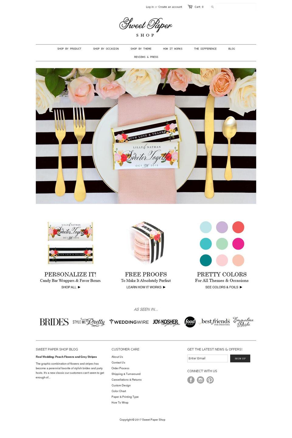 sweetpapershop.com shopify website screenshot