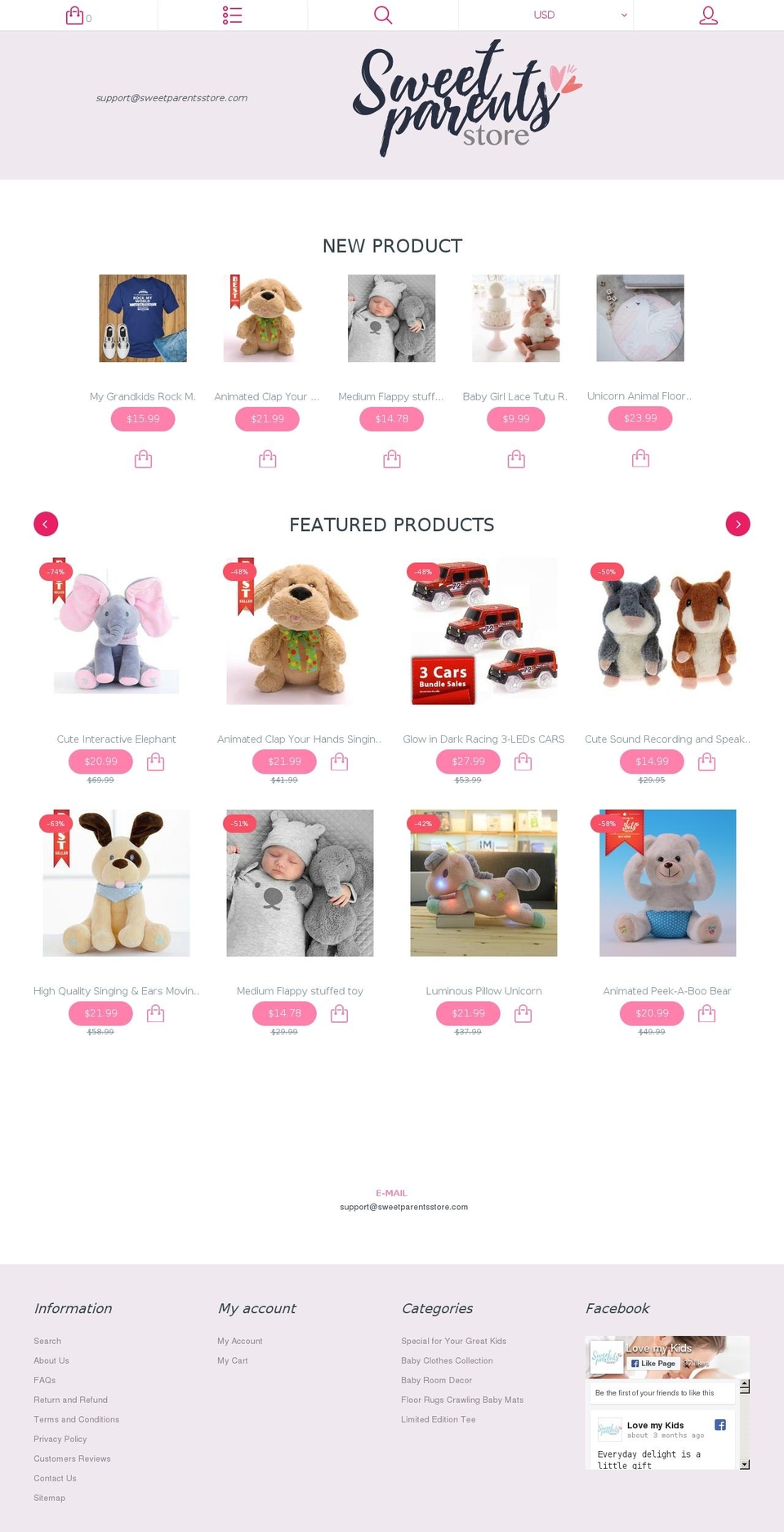 sweetparentsstore.com — Shopify storefront screenshot
