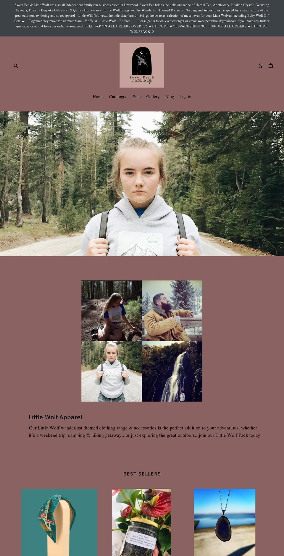 sweetpeaandlittlewolf.com — Shopify storefront screenshot