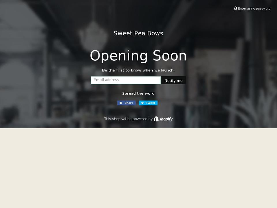 sweetpeabows.com shopify website screenshot