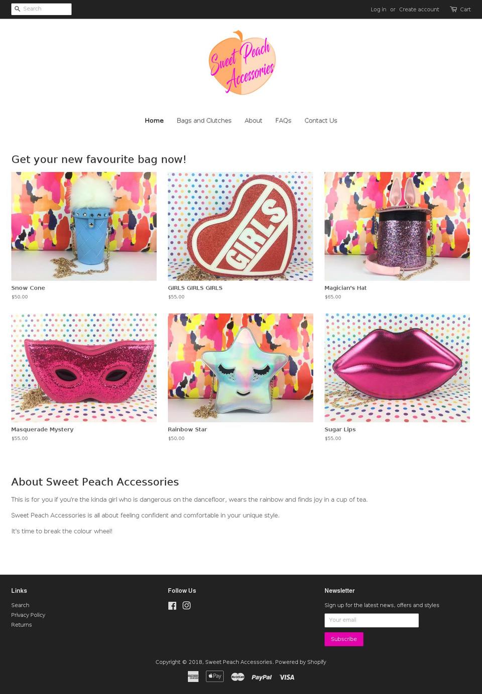 sweetpeachaccessories.com — Shopify storefront screenshot