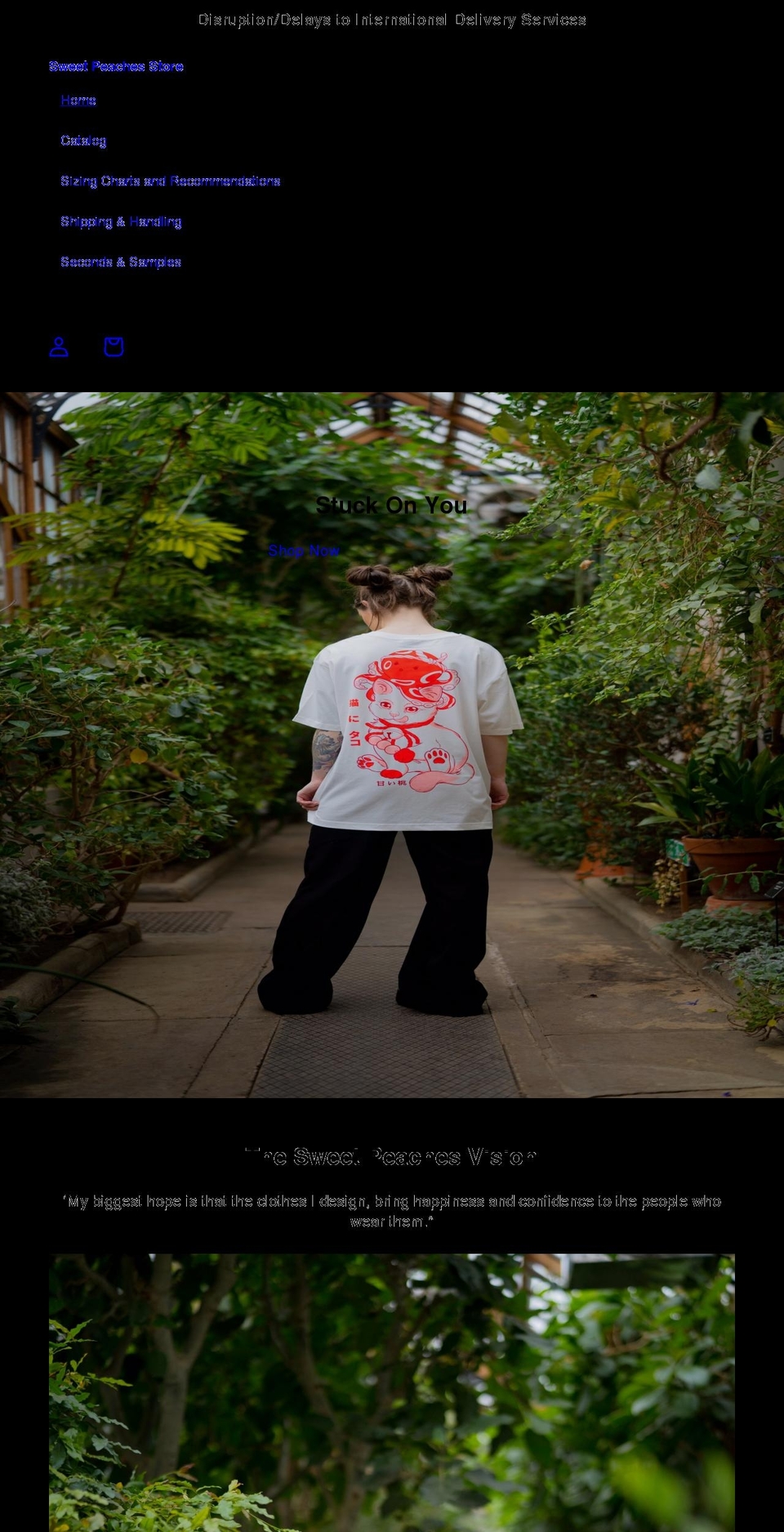 sweetpeachesstore.com shopify website screenshot