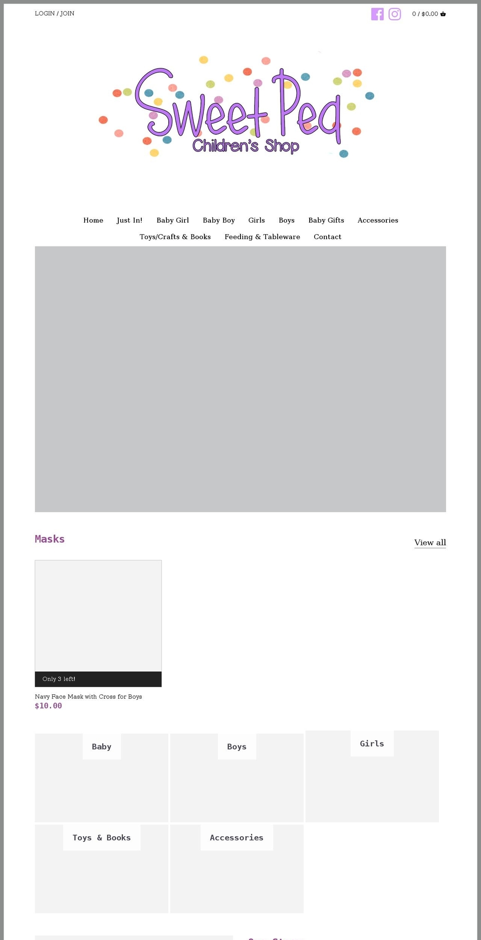 sweetpeachildren.com shopify website screenshot