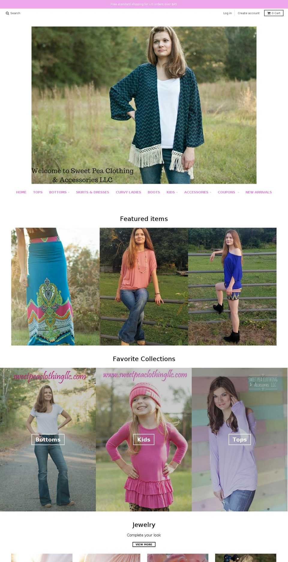 sweetpeaclothingllc.com shopify website screenshot