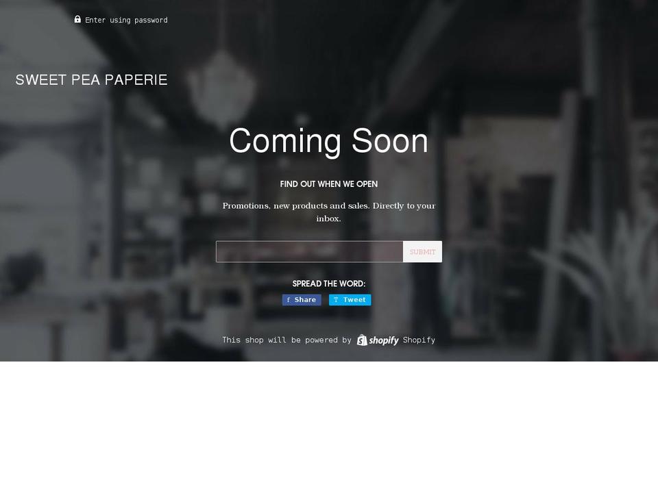 sweetpeapaperie.co.uk shopify website screenshot
