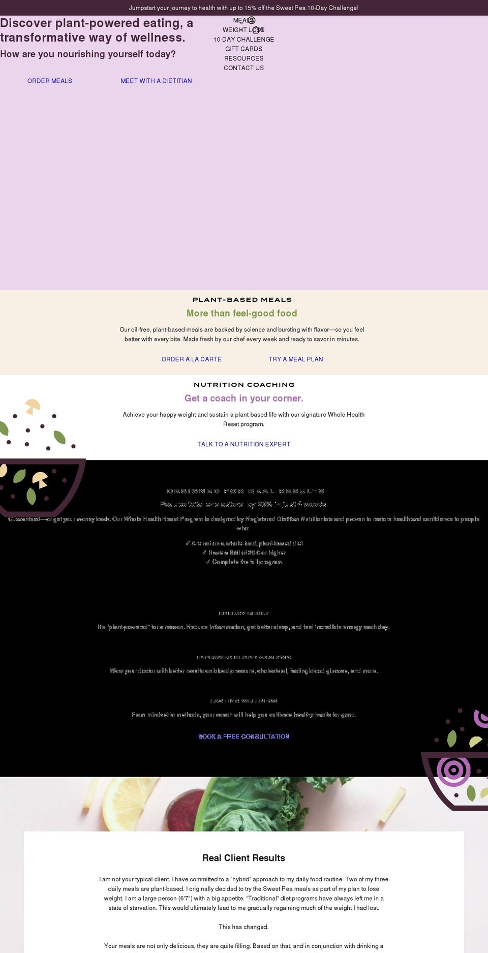 sweetpeaplantbased.com shopify website screenshot