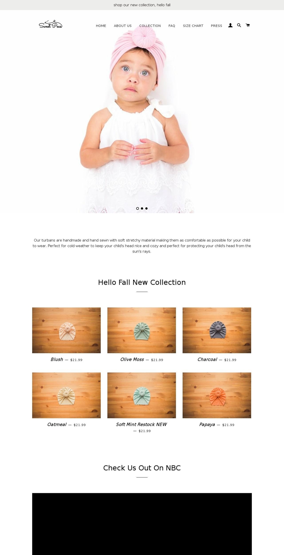 sweetpeasco.com shopify website screenshot