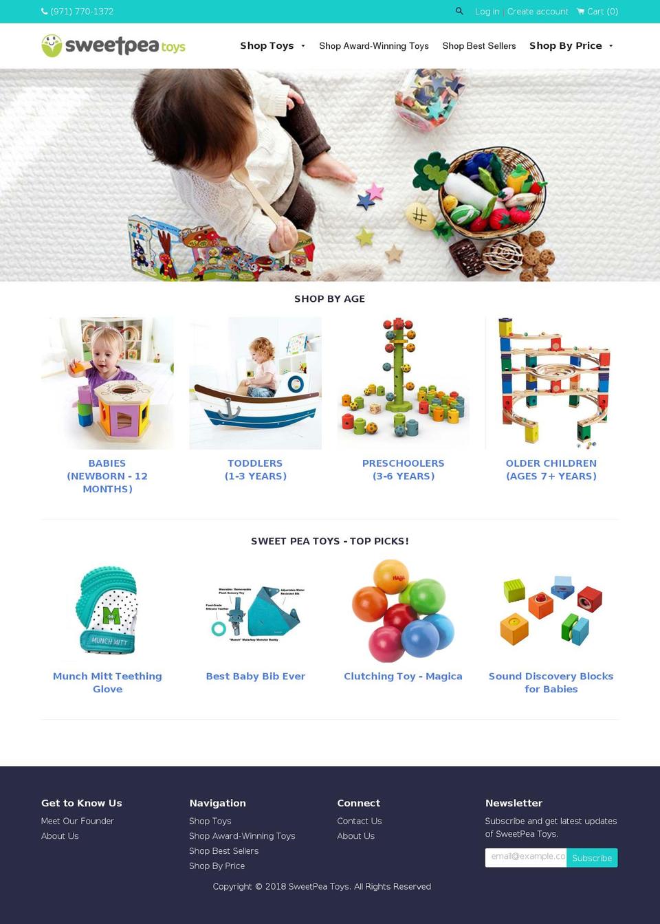 sweetpeatoys.com shopify website screenshot
