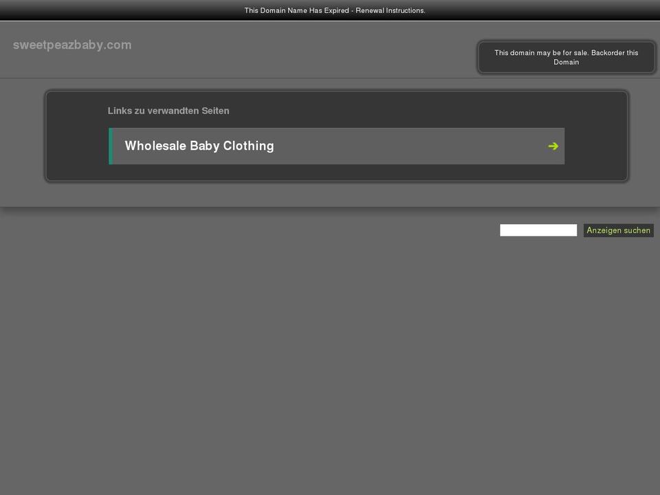 sweetpeazbaby.com — Shopify storefront screenshot
