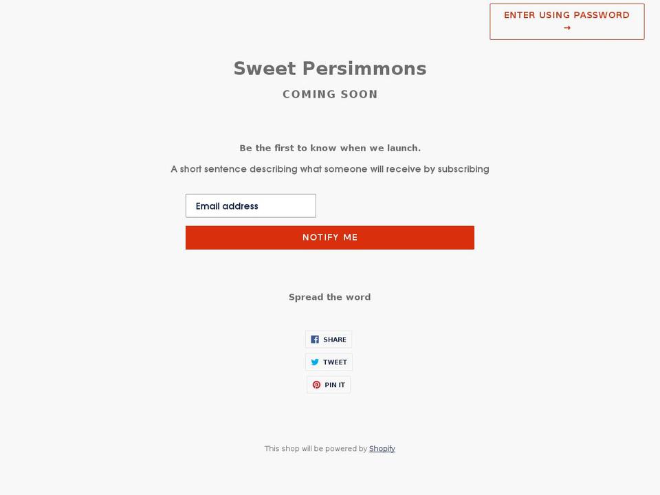 sweetpersimmons.com shopify website screenshot