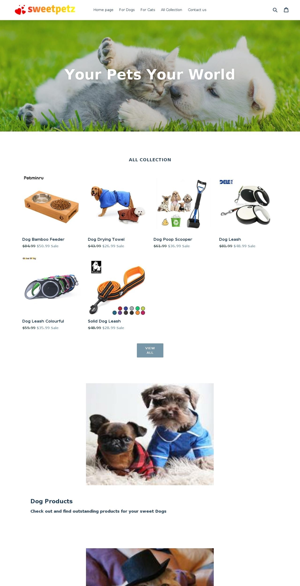 sweetpetz.com — Shopify storefront screenshot