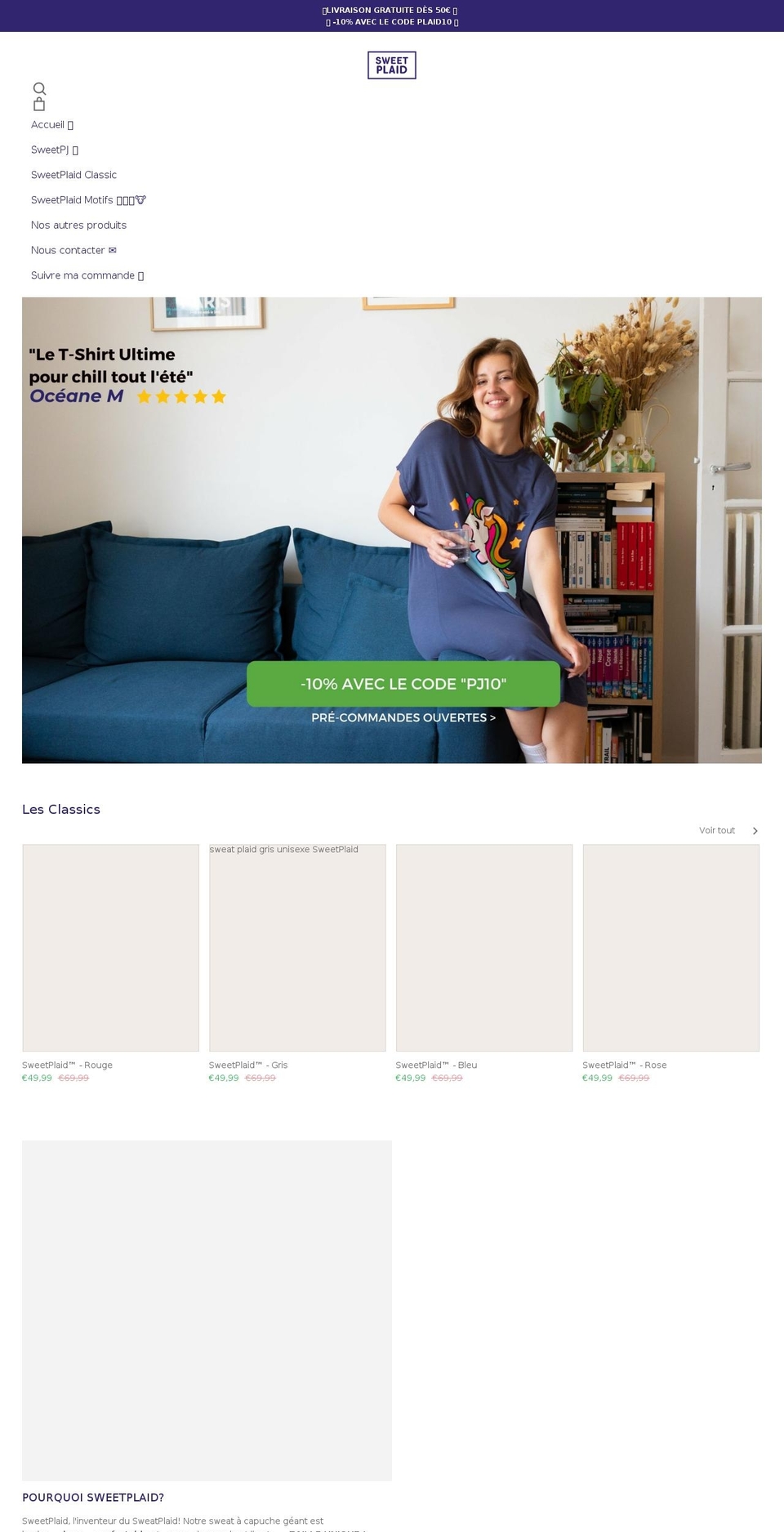 sweetplaid.com shopify website screenshot