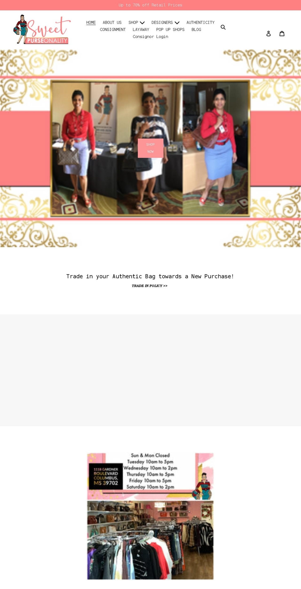 sweetpurseonality.com shopify website screenshot