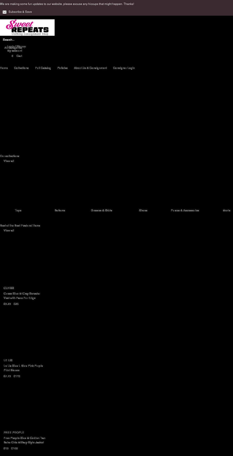 sweetrepeatsmesa.com shopify website screenshot