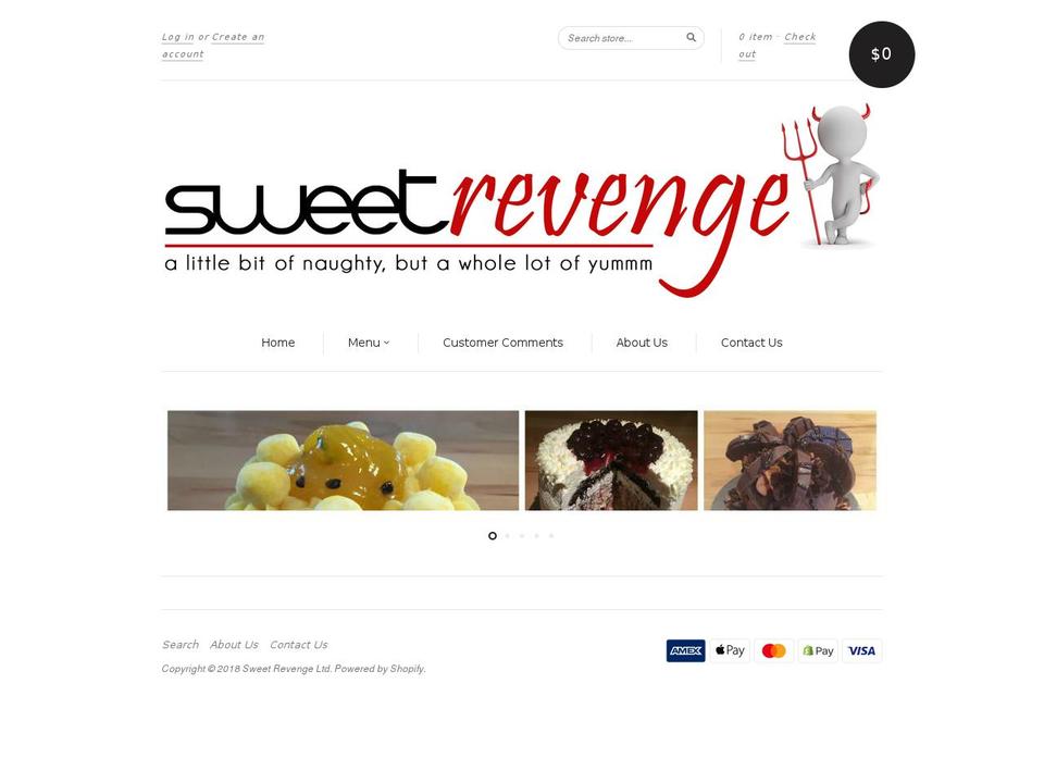 sweetrevenge.co.nz shopify website screenshot