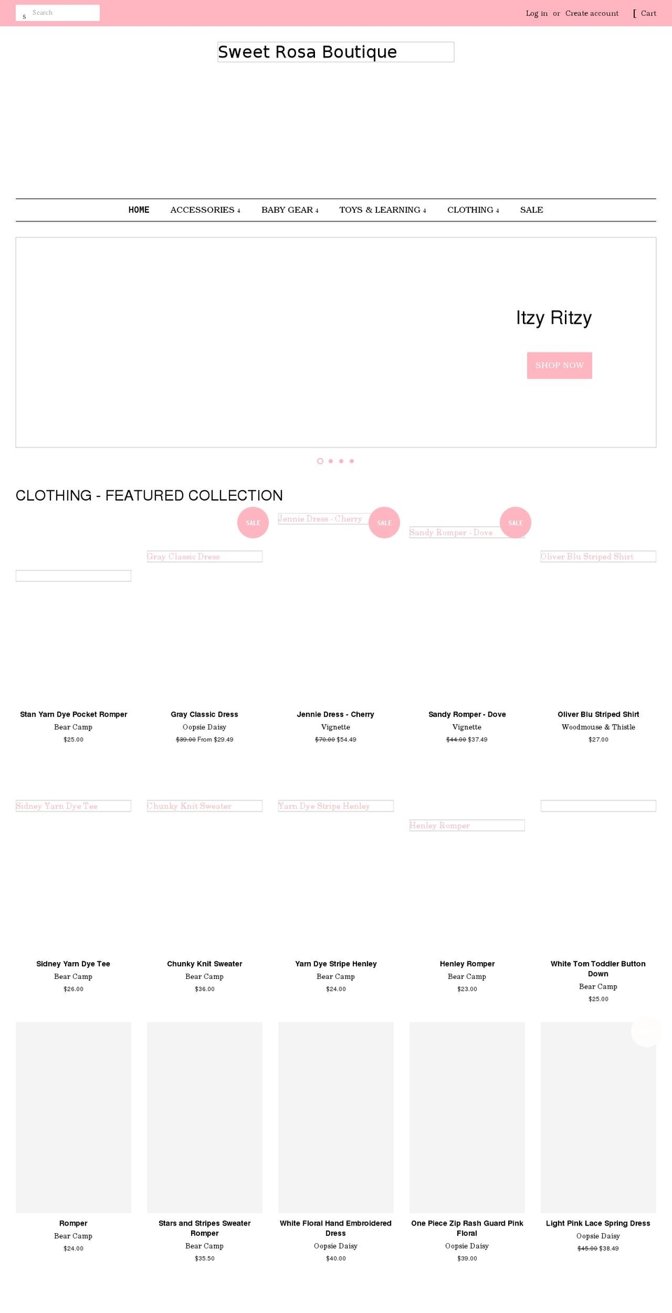 sweetrosaboutique.com shopify website screenshot