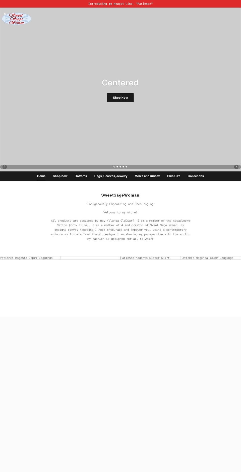 sweetsagewoman.com — Shopify storefront screenshot