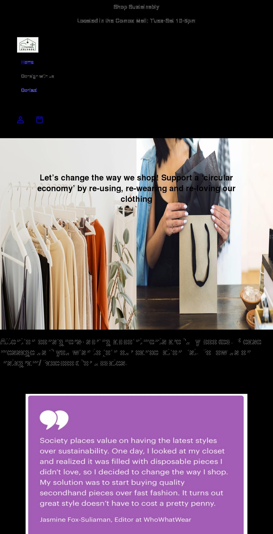 sweetsalvage.ca shopify website screenshot