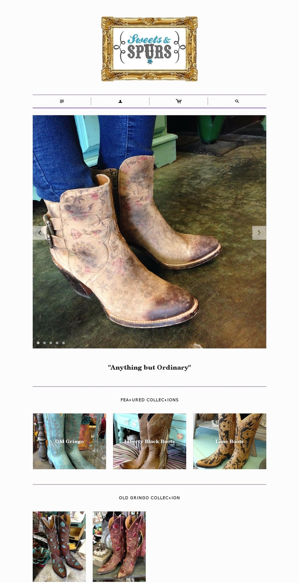 sweetsandspurs.com shopify website screenshot