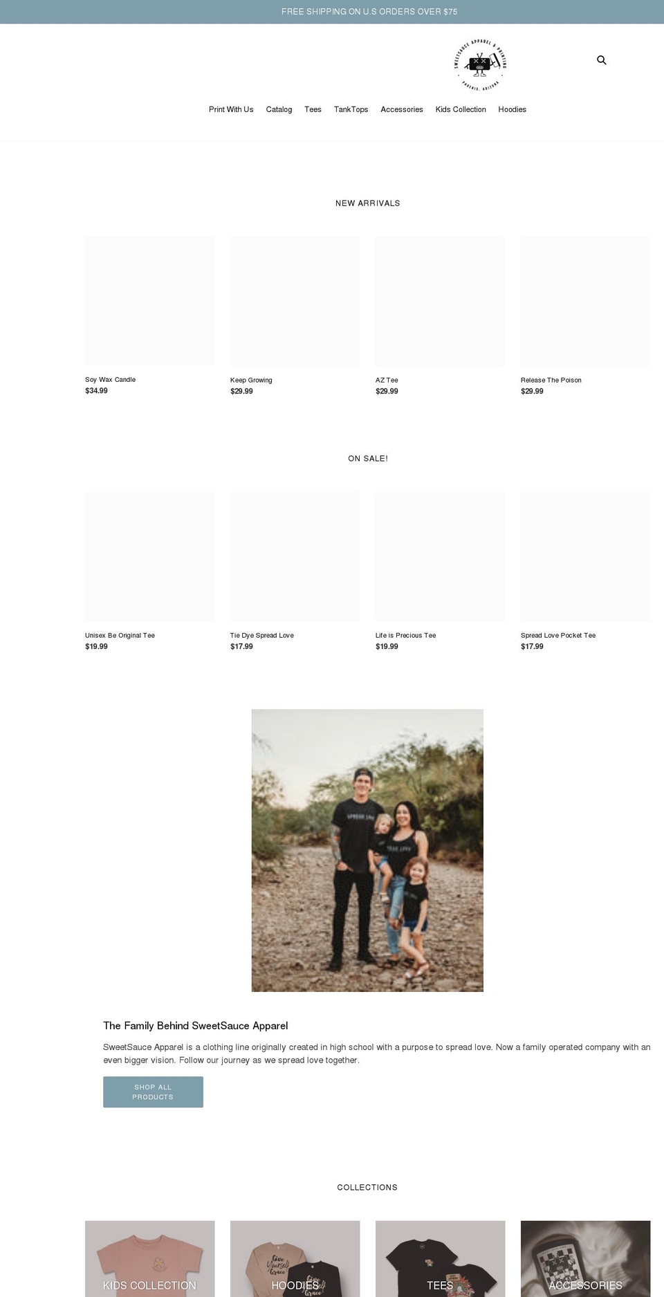 sweetsauce.shop shopify website screenshot