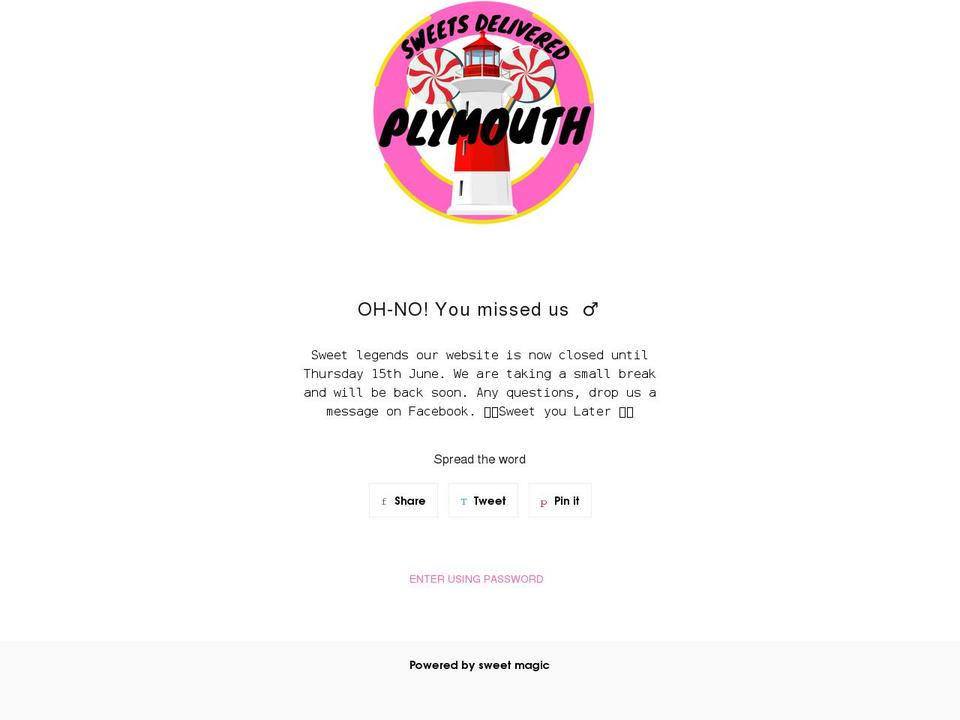 sweetsdelivered.co.uk shopify website screenshot