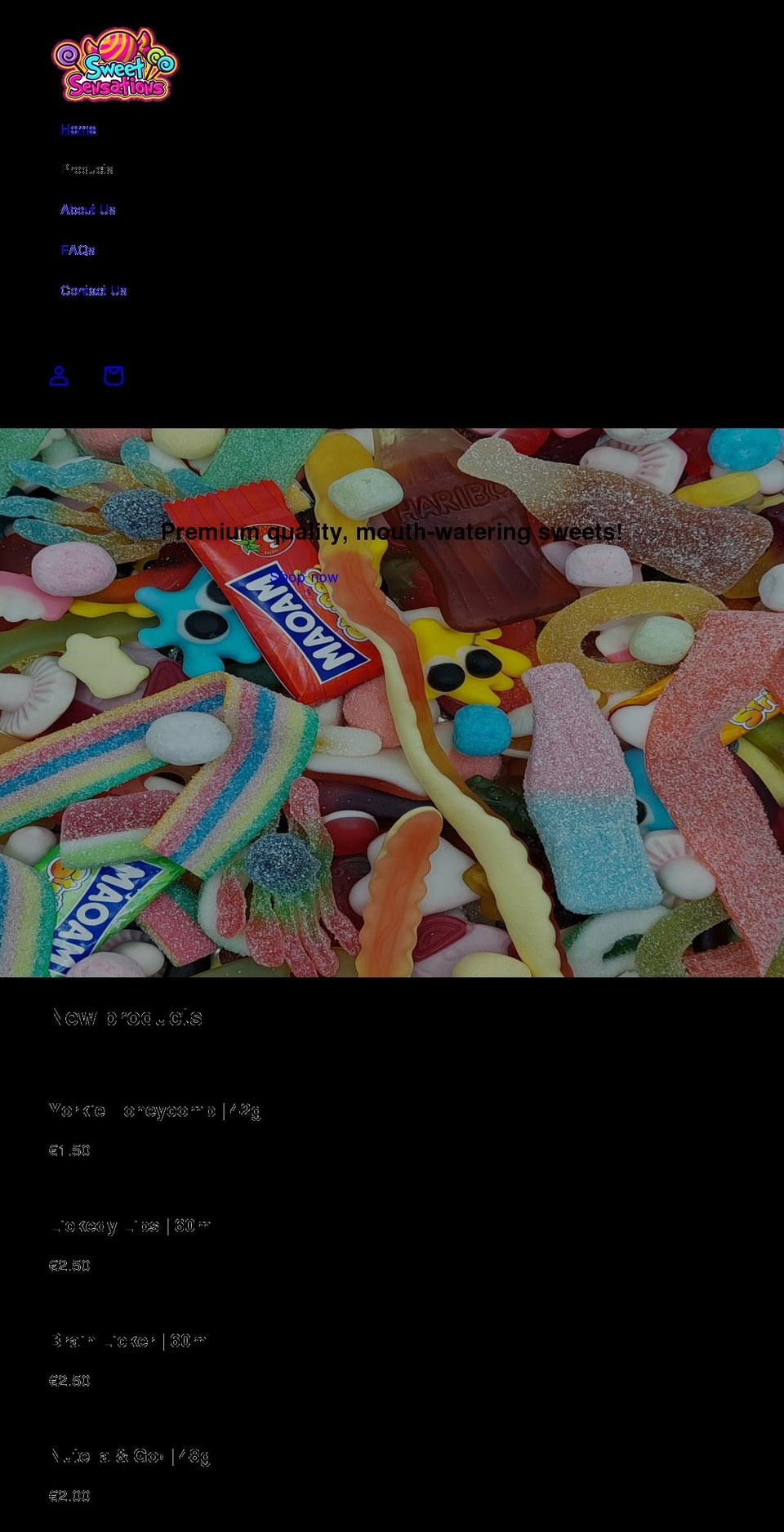 sweetsensations.ie shopify website screenshot