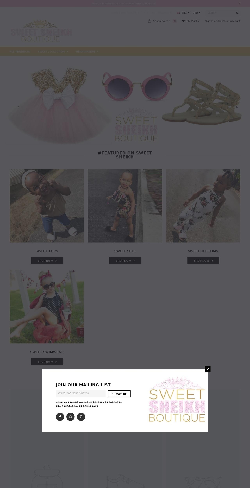 sweetsheikhboutique.com — Shopify storefront screenshot